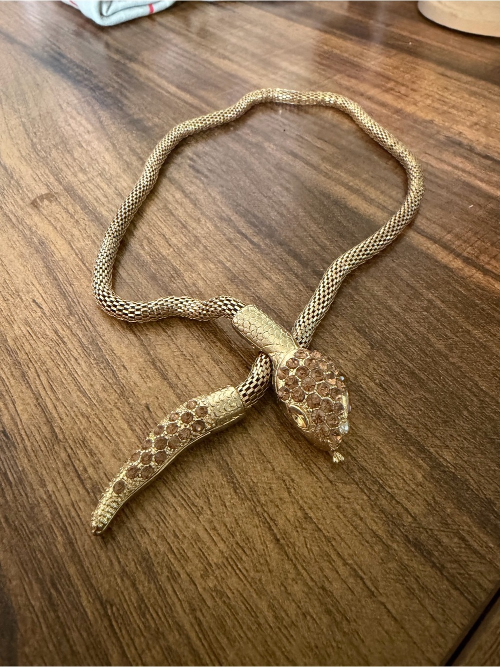 Gold Snake Head Statement Necklace - Women's Jewelry